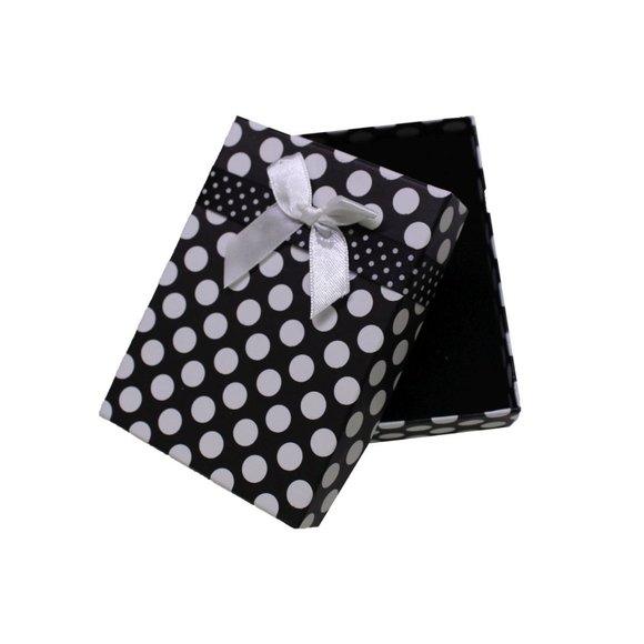 Polka Dot Mix color Rectangle Box with Bow - Picture 1 of 5